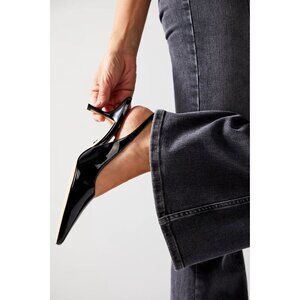 Marc Fisher Black Patent Leather Slingback Pointed Toe Heels-US 9M